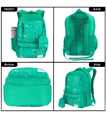 Espiral CLINTON Outer Space Planets Moon Stars Universe Toddler Kid Boys Girls Children's School Bags, School Bags for Boys and Girls With Coin Purse