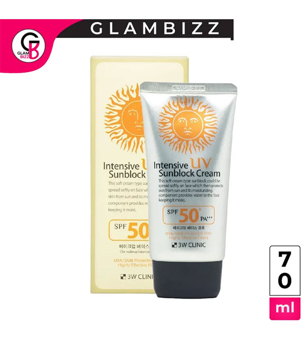 Buy 3W CLINIC Intensive UV Sunblock Cream SPF50+ PA+++ 70ml at Best Price In Bangladesh