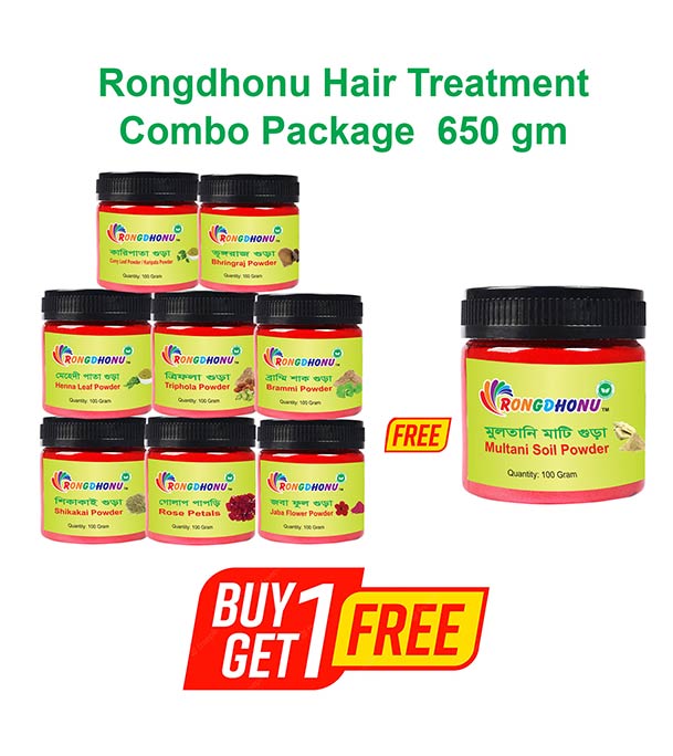 Buy Rongdhonu Hair Treatment Combo Package (হেয়ার ট্রিটমেন্ট কম্বো প্যাকেজ) - 650 gm And Rongdhonu Multani Mati Powder (মুলতানি মাটি গুড়া) - 100 gm Online at Best Price