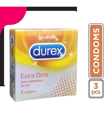 Buy DUREX Extra Dots 3N Condoms India 
