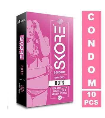 Buy SKORE Raised 1500+ Dots Vanilla Condoms 10pcs India 