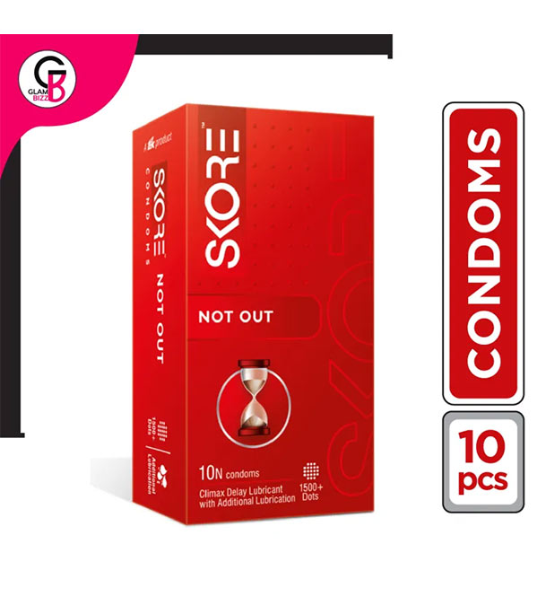 Buy SKORE Not Out 1500+ Dots 10 Condoms India 