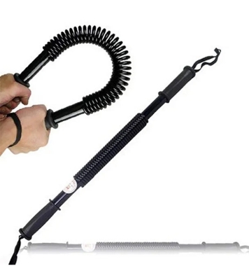 Picture of 30 kg Power Twister Bar Arm Shoulder Builder Spring Exercise Chest and Bicep Blaster - Black