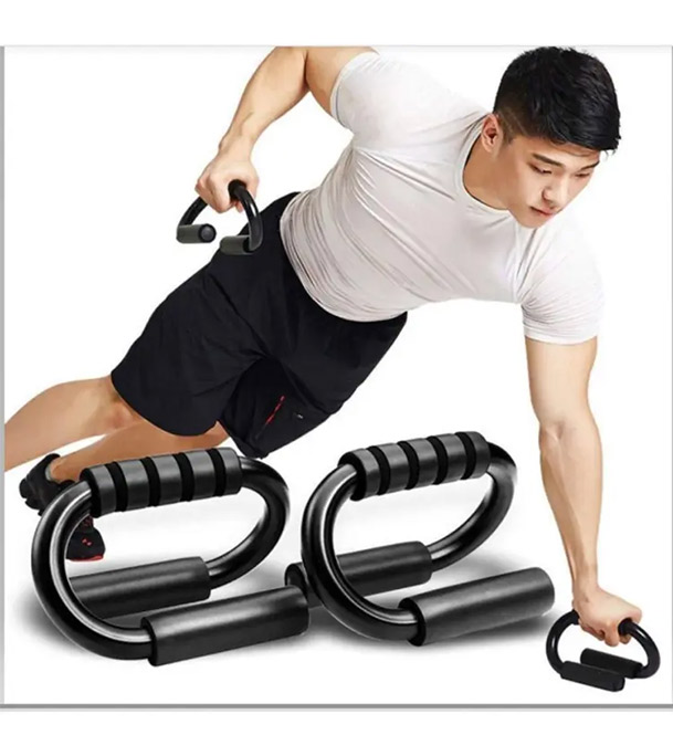 Picture of Fitness Push up Bar Stands Pushup Chest Bar Strong Chrome Steel Pushup Stands with Comfortable Foam Grip and Non-Slip Bars