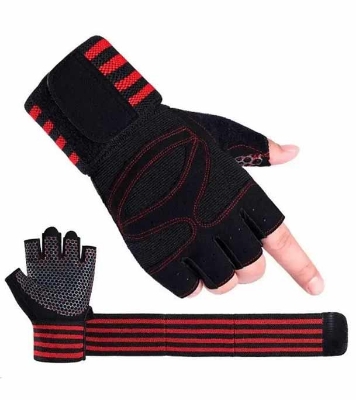 Picture of 1pair Fitness Gloves Blue/Black Half For Gym And Sports