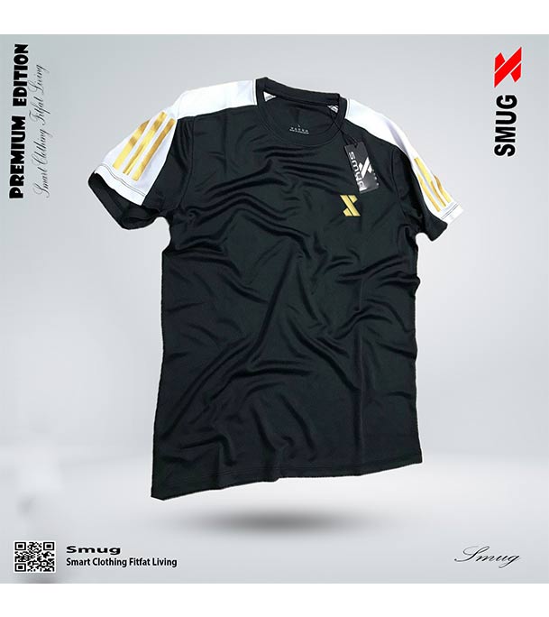 Picture of SMUG Premium Contrast T-shirt Fabric soft and comfortable - T Shirt For Man Black