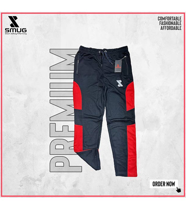 Picture of SMUG Stylish Trouser Red mix contrast (China) Fabric soft and comfortable- Black