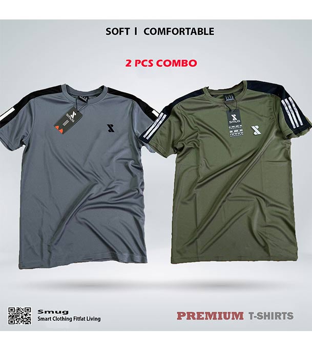 Picture of SMUG Premium T-shirt Fabric soft and comfortable -Combo- Olive, Grey