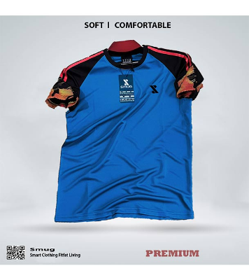 Picture of SMUG Premium Contrast t-shirt Fabric soft and comfortable - Blue