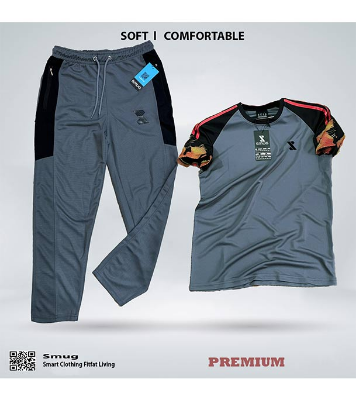 Picture of SMUG Premium T-shirt and Trouser SET - Fabric soft and comfortable- Grey