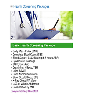 Buy Basic Health Screening Package  Online 