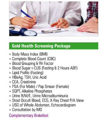Buy Gold Health Screening Package Online