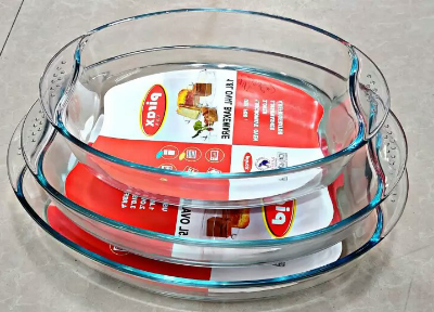 Picture of Oven Proof Glass Serving Dish - Transparent 3 Pcs Set. Oven Use