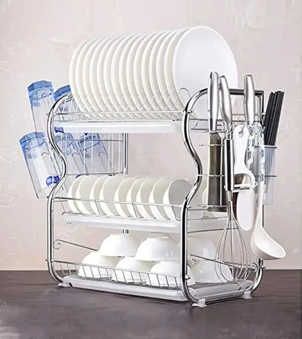 Picture of 3 Layer Dish Drainer Rack Stainless Steel