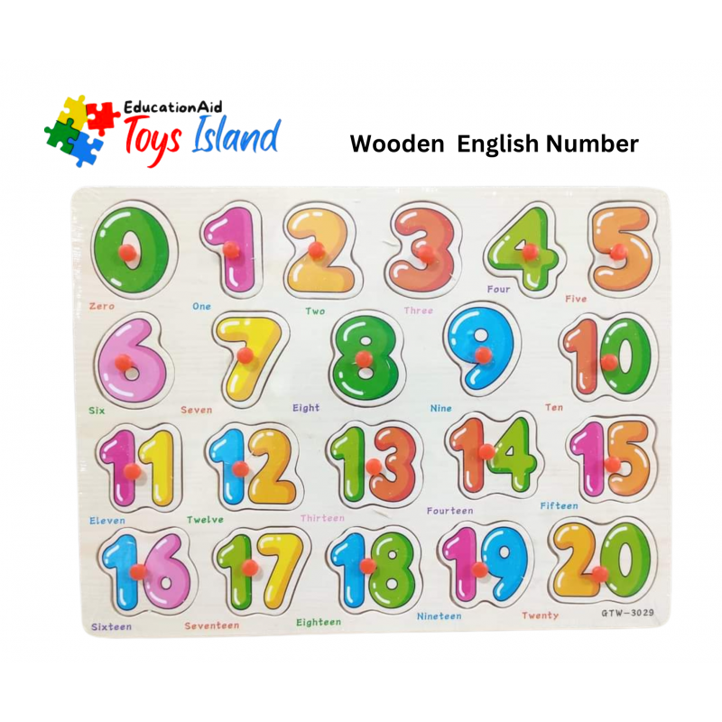 Picture of English Counting 0 to 20 Wooden Puzzle for Kids (9*11.5) Inch