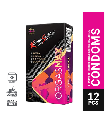 Buy KamaSutra Orgasmax 4 in 1 Dotted ,Ribbed, Contoured, Climax Delay Condom - 12Pcs Pack(India) at Best Price In Bangladesh