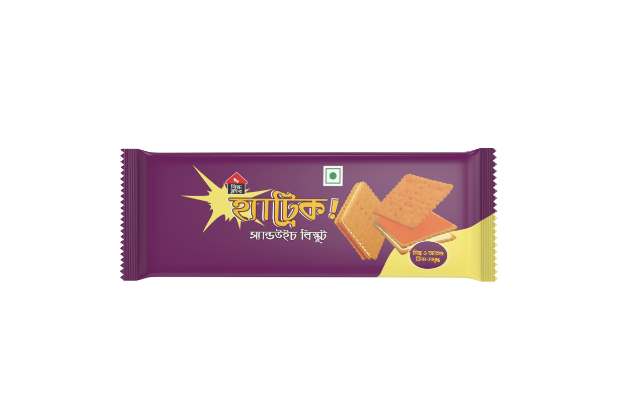 Buy Bisk Club Hatrick Sandwich Biscuit (Orange & Milk Cream) Online