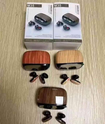 Buy M35 Tws Wood Grain Bluetooth Earphone Led Display 9D Stereo Sound Music Headphone Wireless Earbuds Touch Control Sport Earphone With Mic - Bluetooth Headphone at Best Price In Bangladesh