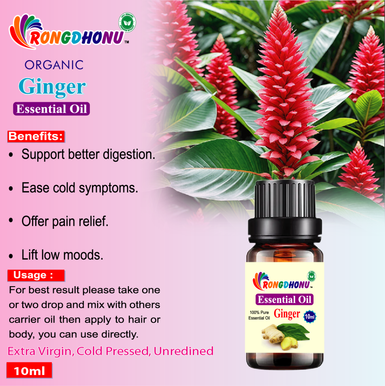 Buy Ginger (Ada) Essential oil (আদা এসেনশিয়াল অয়েল) -10ml Online at Best Price