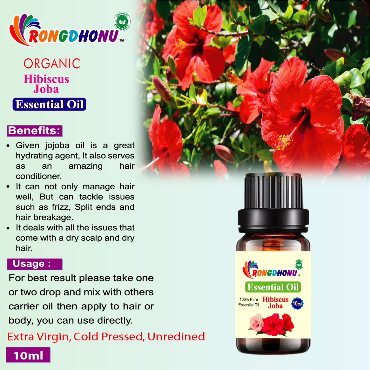 Buy Hibiscus (Joba) Essential oil (জবা  এসেনশিয়াল অয়েল) -10ml Online at Best Price