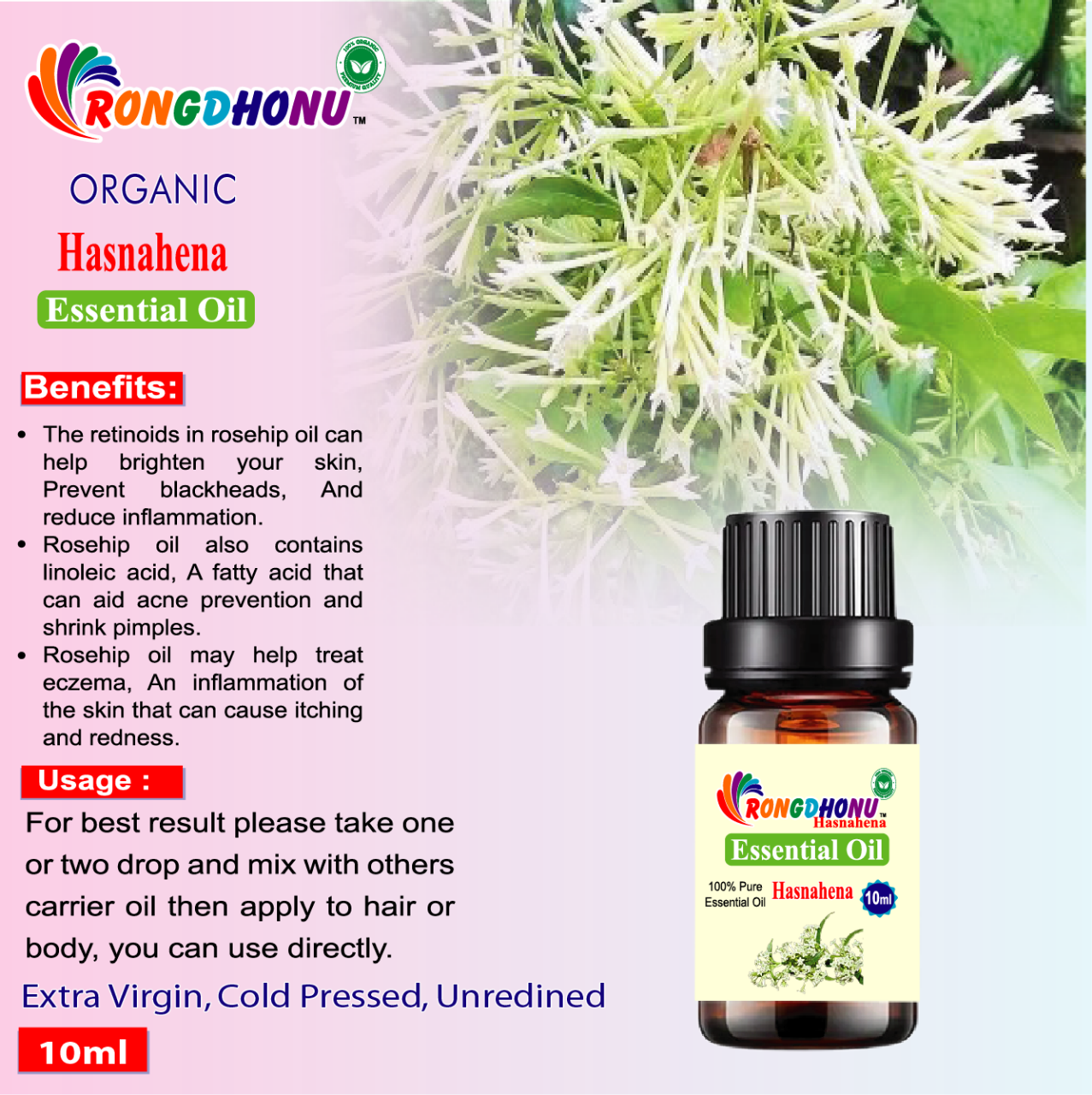 Buy Hasnahena Essential oil (হাসনাহেনা এসেনশিয়াল অয়েল) -10ml Online at Best Price