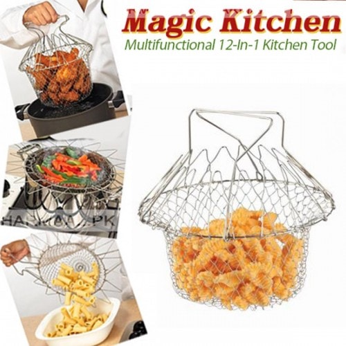 Buy  Magic Kitchen Chef Basket Foldable Grill for Cooking - Silver at Best Price In Bangladesh
