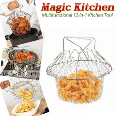 Buy  Magic Kitchen Chef Basket Foldable Grill for Cooking - Silver at Best Price In Bangladesh
