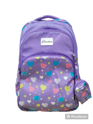 Picture of CLB-love || Student School Bags Children Girls Cute Starry Backpacks Primary School Boys Large Capacity Backpacks Reflective Safety Bags in Color Purple