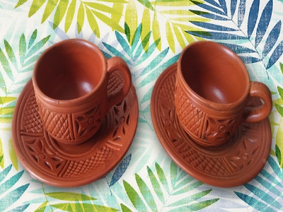 Picture of Clay items Clay Tea Cup. Matir cup. Matir Tea cup. Handmade. Organic .Clay Tea Cup.  Matir cup set.  2 pice cup in a box  & plate. by  Mallik Trading - Coffee Mug