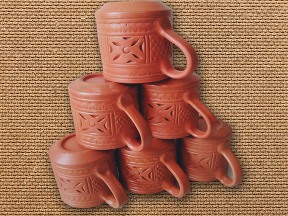 Picture of coffe mug  Tee mug set.  pottery mug set. hand make pottery items. pottery mugs handmade. Clay mug handmade ,  matir mugs . handmade Water Mug, kitchen & dining mug. Handmade clay Mug. Handmade..6 pieces mug. Organic Brown color