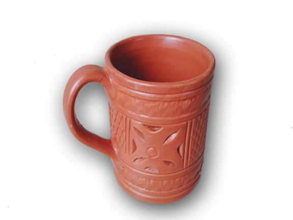 Picture of coffee mug Clay mug set. pottery mug set. hand make pottery mugs . Clay mug handmade , clay mugs set .coffee & tee Mug, kitchen & dining mug. Handmade clay Mug1 piece mug. Organic Brown color