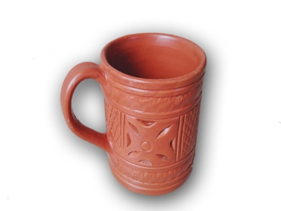 Picture of coffee mug Clay mug set. pottery mug set. hand make pottery mugs . Clay mug handmade , clay mugs set .coffee & tee Mug, kitchen & dining mug. Handmade clay Mug1 piece mug. Organic Brown color