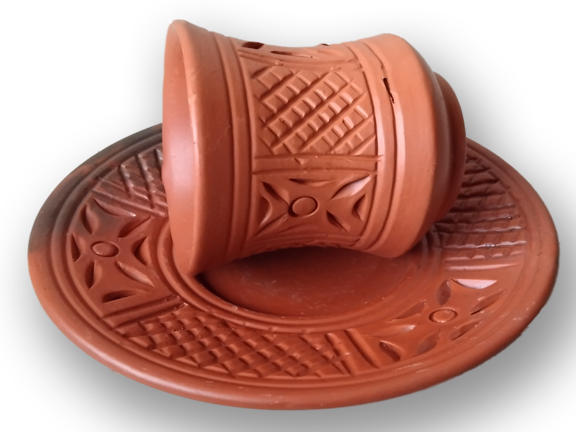 Picture of Clay Tea Cup with prece. Matir cup. Matir Tea cup. Handmade. Organic .Clay Tea Cup. Dinner set. matir cup with price. one cup & one prese