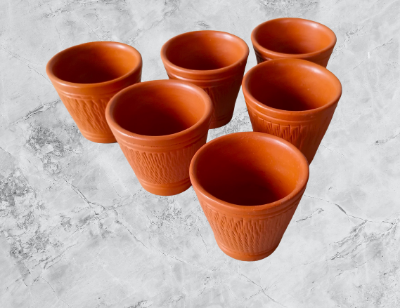 Picture of Clay tee cup set. Clay Cup. Matir cup. Matir Tea cup. Handmade.Clay Tea Cup.  Master cup set.  6 pis cups in a box