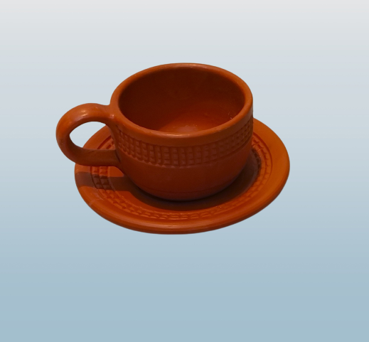 Picture of Clay tea cup,  Clay Tea. coffe Cup. Matir cup. Matir Teacup. Handmade. Organic.Clay Tea Cup.  Master cup set.  1price cup in a box  & plate
