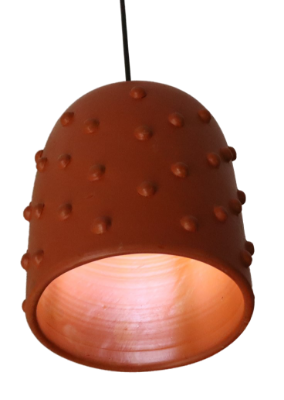 Picture of Ceiling light. Ceiling light shade with fitting. Clay ceramic light shade. Homemade Pottery light shade. Ceiling light shade