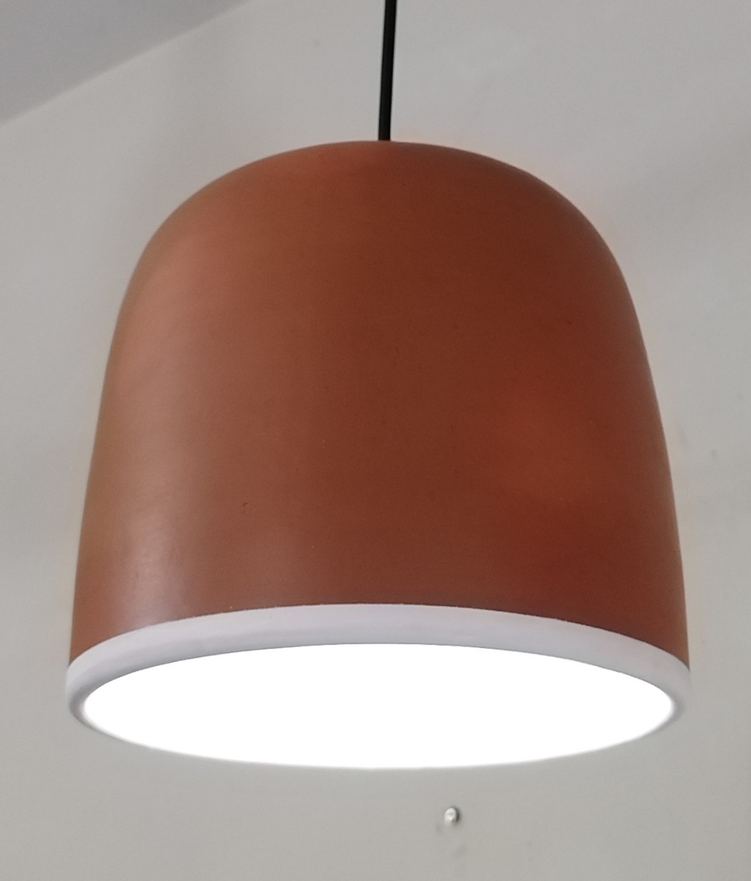 Picture of Ceiling light. Ceiling light shade with fitting. Clay ceramic light shade. Homemade Pottery light shade. Ceiling light shade