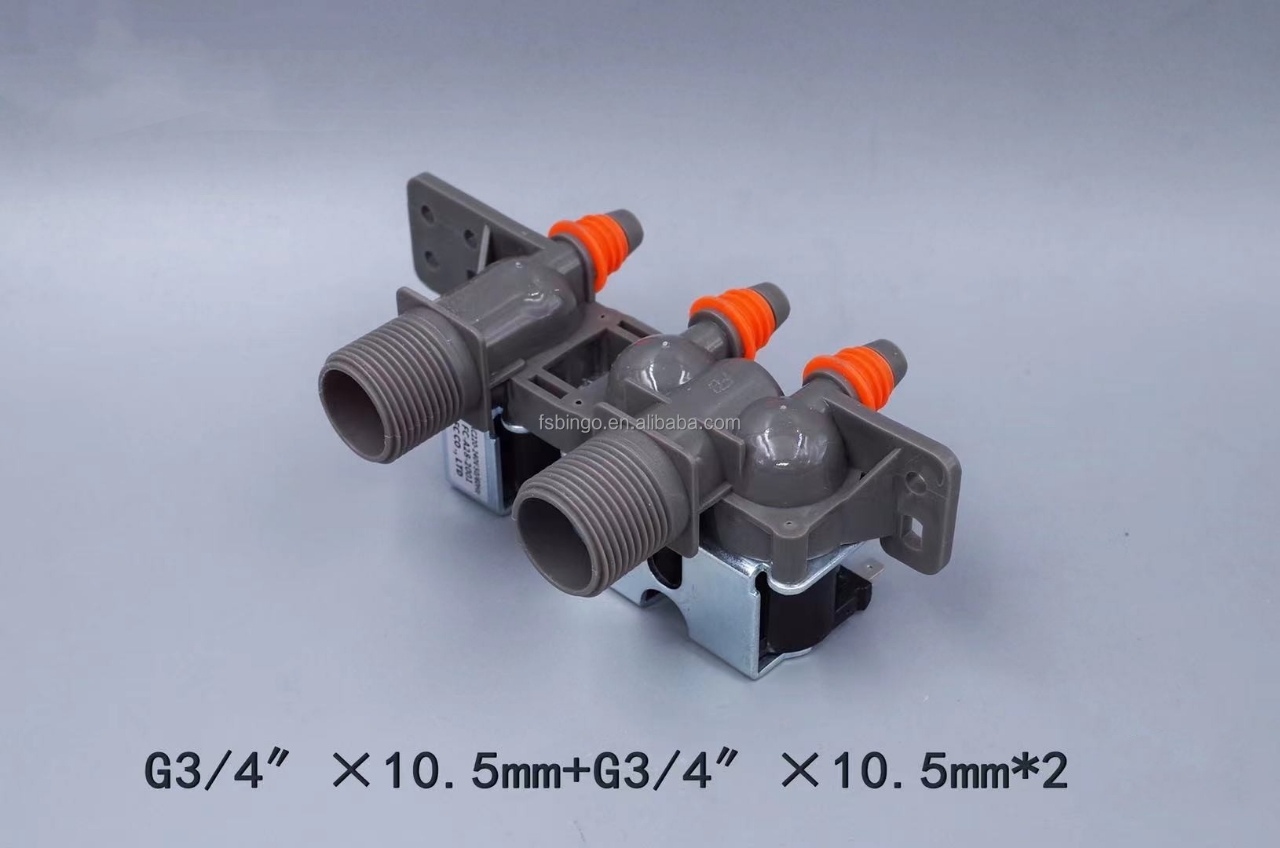 Picture of washing machine water inlet valve, water inlet valve, washing machine Solenoid Valve three-way 220V AC