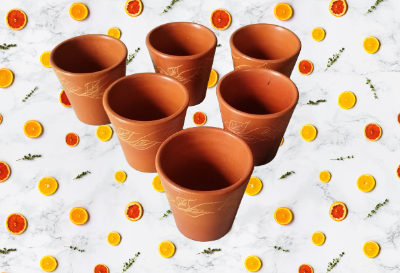 Picture of tee cup Clay tea cup set. Clay Cup. Matir cup. Matir Tea cup. Handmade.Clay Tea Cup. Master cup set. 6 pis  in a box