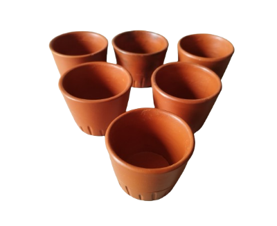 Picture of tea cup  coffee cup Clay tea cup set. Clay Cup. Matir cup set. Matir Tea cup. Handmade.Clay Tea Cup. Master cup set. 6 pis in a box