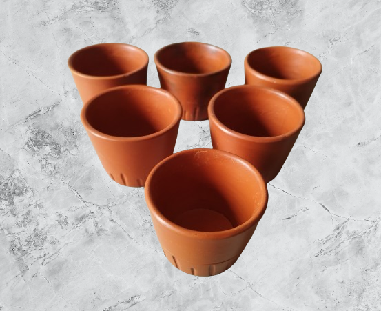 Picture of tea cup  coffee cup Clay tea cup set. Clay Cup. Matir cup set. Matir Tea cup. Handmade.Clay Tea Cup. Master cup set. 6 pis in a box