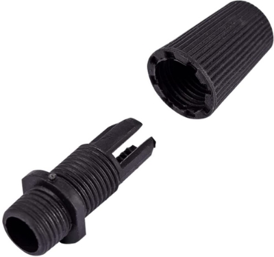 Picture of Electrical accessories. Electric light fitting. Plastic Wire lock cap M10.Tooth thread cable clip, wire grip for ceiling lamp. PVC cable gland. Cable lock 5 pic black
