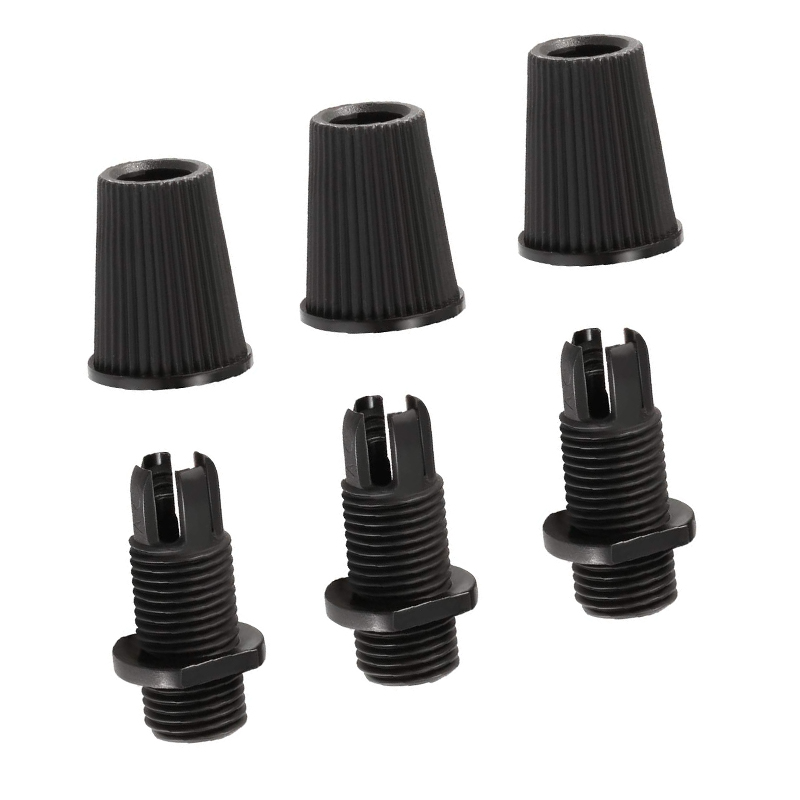 Picture of Electrical accessories. Electric light fitting. Plastic Wire lock cap M10.Tooth thread cable clip, wire grip for ceiling lamp. PVC cable gland. Cable lock 5 pic black