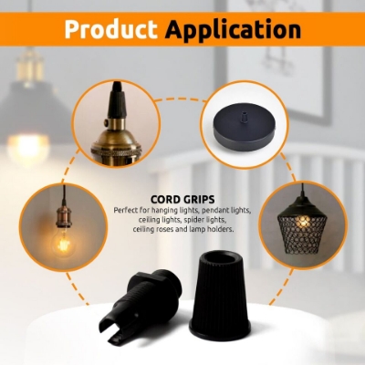 Picture of Electrical accessories. Electric light fitting. Plastic Wire lock cap M10.Tooth thread cable clip, wire grip for ceiling lamp. PVC cable gland. Cable lock 10 pic white