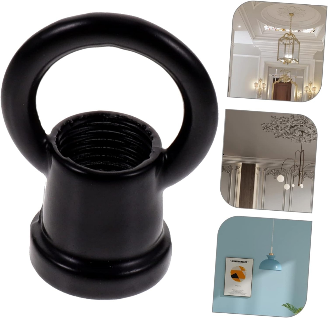 Picture of Electric lighting. light fitting accessories. Ceiling pendent light fitting. Ceiling light fixture accessories. Vintage Ceiling Rose Chandelier Hooks Retro Antique Metal Style.one metal hook