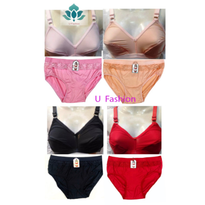 Picture of Soft Satin Comfortable Streachable Multicolor Bra and Panty Set for Woman - ( 4 Set )