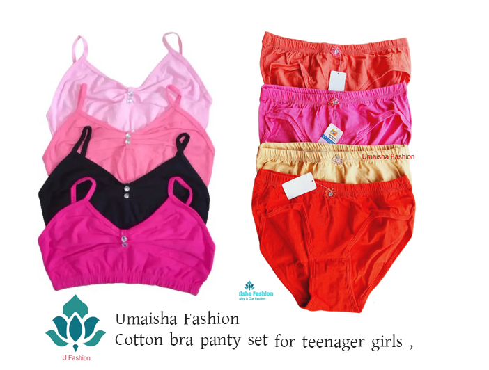 Picture of All Day Coverage Single Jersey Full Cotton Breathable Bra And Panty Set - 8pcs