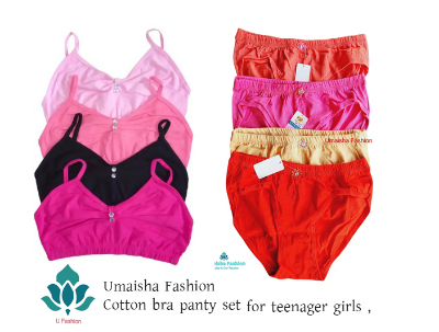 Picture of All Day Coverage Single Jersey Full Cotton Breathable Bra And Panty Set - 8pcs