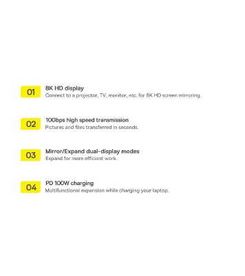 Picture of Baseus Metal Gleam Series 12-in-1 Multifunctional Type-C HUB Docking Station Gray (Type-C to HDMI*1+USB3.1*2+USB3.0*2+Type-C3.1*1+PD*1+RJ45*1+SD/TF*1+DP*1+3.5mm*1)  