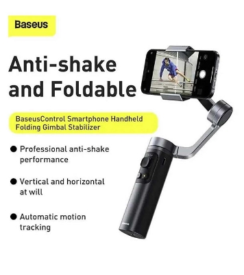Picture of Baseus Control Smartphone Handheld Folding Gimbal Stabilizer Dark grey 
